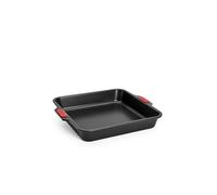 Woll - Bakeware moule carré 28 × 28 cm - antiadhésif, acier aluminisé, poignées en silicone - sans PFAS - résiste jusqu’à 230 °C - noir