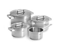 WOLL Batterie de cuisine en acier inoxydable - 7 pièces - Compatible avec l'induction - Compatible avec tous les types de plaques de cuisson - Passe au lave-vaisselle - Résistant à la corrosion