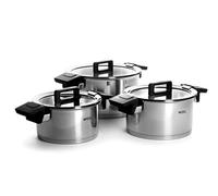 WOLL - Concept batterie de cuisine 6 pièces en acier inoxydable - induction - tous feux - compatible four jusqu’à 200 °C - durable, coloris argent