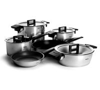 WOLL - Concept ensemble casseroles & poêles 10 pièces en acier inoxydable - induction - tous feux - compatible four jusqu’à 200 °C - batterie complète, coloris argent
