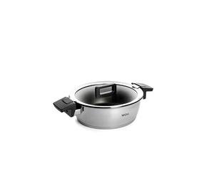 WOLL - Concept faitout Ø 24 cm en acier inoxydable avec couvercle, 3,6 l - induction - tous feux - compatible four jusqu’à 200 °C - revêtement antiadhésif, coloris argent