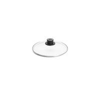 Woll Couvercle en verre de sécurité, rond, Ø 24 cm, bouton de couvercle avec ventilation permanente, bordure en acier inoxydable, transparent, passe au four jusqu'à 250 °C