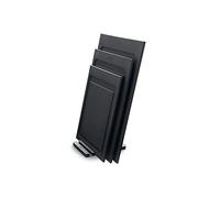 Woll Cut & Serve Lot de 4 planches à découper avec support, en papier composite certifié FSC, sans BPA et COV, résistantes à la chaleur jusqu'à 175 °C, passent au lave-vaisselle, noir mat