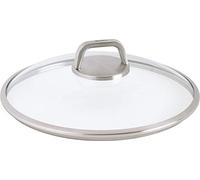 Woll, Diamond Lite Pro, couvercle en verre de sécurité rond avec pommeau en acier inoxydable différentes tailles, 20 cm