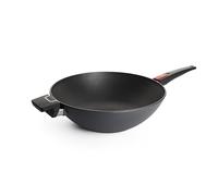 Woll - Diamond Lite wok et poêle à sauter Ø 34 cm avec couvercle en verre, manche amovible - antiadhésif en aluminium coulé, compatible four, tous feux dont induction