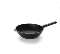 Woll Diamond QXR Eco Logic Wok en fonte et poêle mélangeuse - inductive - Ø 28 cm, hauteur 10 cm, avec manche amovible - Convient pour tous les types de plaques de cuisson, sans PFAS, aluminium, passe