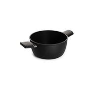 Woll Eco Lite Casserole à induction, diamètre 24 cm, hauteur 11 cm, 5 l, avec 2 poignées latérales, convient pour tous les types de feux, 100% fonte d'aluminium recyclée, passe au four, noire