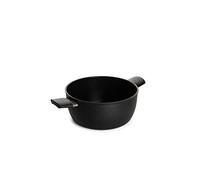 Woll Eco Lite Pot inductif Ø 20 cm hauteur 10 cm 3 l avec 2 poignées latérales - Convient pour tous les types de cuisinières en aluminium 100% recyclé, résistant au four, noir