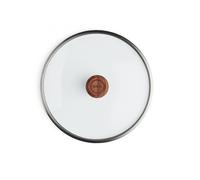 Woll Eco Logic QXR Couvercle en verre de sécurité, rond, avec couvercle en bois, 18