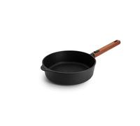 Woll Eco Logic QXR Poêle à bord haut en fonte d'aluminium - Inductive - Diamètre : 24 cm - Hauteur : 7 cm - Avec manche en bois amovible et durable - Convient pour tous les types de plaques de cuisson