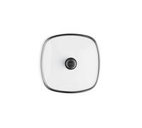 Woll Logic Pro Couvercle carré en verre de sécurité avec bouton en acier inoxydable 28 x 28 cm