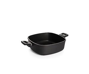 Woll Nowo Titanium Casserole carrée 28 x 28 cm, hauteur 10 cm, 6 l, avec 2 poignées latérales - Convient pour vitrocéramique, gaz, électrique, halogène - Ne convient pas à l'induction, fonte d'aluminium, passe au four, anthracite