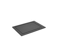 Woll Cut & Serve Planche à découper 35 x 25 cm Hauteur 7 mm en papier composite certifié FSC, sans BPA et COV, résistante à la chaleur jusqu'à 175 °C, passe au lave-vaisselle, noir mat