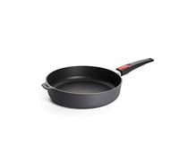 Woll Poêle à rebord haut Diamond Lite, diamètre 28 cm, hauteur 7 cm, avec poignée amovible, adaptée à la céramique, au gaz, à l'électricité, à halogène, ne convient pas à l'induction, poêle en aluminium moulé, résistant au four, anthracite