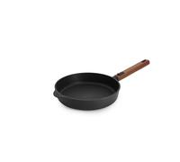 Woll - Poêle plate Eco Logic QXR Ø 24 cm avec manche amovible en bois - poêle antiadhésive sans PFAS, compatible four - poêle induction - poêle pour induction - poêle à frire