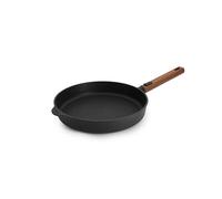 Woll Eco Logic QXR Poêle plate, inductive, diamètre : 28 cm, hauteur : 5 cm, avec manche en bois amovible et durable, convient pour tous les types de feux, sans PFAS, revêtement anti-adhésif, fonte