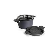 Woll Pot en fonte avec couvercle en fonte d'aluminium, noir, 24 cm, 2 unités, 30 x 24 x 11,5 cm