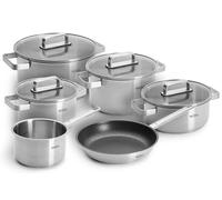 WOLL - Steel Batterie de casseroles 10 pièces Ø 20-24 cm - Casseroles à induction en acier inoxydable, passent au lave-vaisselle, économes en énergie et durables - Casserole - Set de casseroles