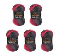 Wollbiene Batik Fine Lot de 5 pelotes de laine de 100 g pour tricot et crochet (500 g) Multicolore Avec dégradé de couleurs Couleur (5100 gris baie blanc)