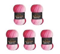 Wollbiene Batik Fine Lot de 5 pelotes de laine de 100 g pour tricot et crochet (500 g) Multicolore Avec dégradé de couleurs Couleur (5300 baie blanc)