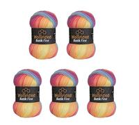 Wollbiene Batik Fine Lot de 5 pelotes de laine de 100 g pour tricot et crochet (500 g) Multicolore Avec dégradé de couleurs Couleur (5040 arc-en-ciel pastel)