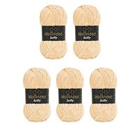 Wollbiene Softy - Super Bulky - Lot de 5 pelotes de laine à tricoter et crochet - 100 g - 500 g au total - Chenille - Pour crochet - Blush 20