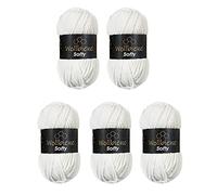 Wollbiene Softy - Super Bulky - Lot de 5 pelotes de laine à tricoter pour bébé - 100 g - 500 g au total - Blanc 01