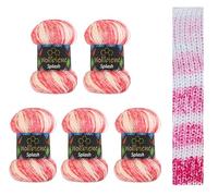 Wollbiene Splash Batik 7060 Lot de 5 pelotes de 100 g chacune, 500 g, avec dégradé de couleurs anti-boulochage, multicolores pour toutes les saisons