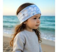 Wollhuhn ÖKO MINI 21212222 Bandeau élastique pour enfant en coton confortable (KU 48-52) 21212222 (fleurs bleu clair)