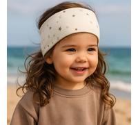 Wollhuhn ÖKO MINI Bandeau élastique pour enfant - Fabrication allemande - Coton confortable (KU 48-52) (ministre blanc)
