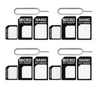 WOLMIK Adaptateur de carte SIM Nano 4 en 1, 4 ensembles d'adaptateurs de carte SIM, adaptateur de carte SIM avec broche d'éjection SIM compatible avec téléphone portable