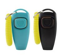 WOLMIK Cliqueur et Sifflet pour Chien - Lot de 2 Cliqueurs d'entraînement pour Chien avec Sangle de Poignet, Ensemble de Cliqueur et Sifflet Professionnel 2 en 1, Outils de Dressage pour Animaux de