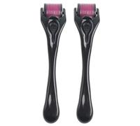 WOLMIK Derma Roller, 0,5 mm/0,75 mm Rouleau à barbe, rouleau à micro-aiguilles en titane 540 pour homme et femme, rouleau à micro-aiguilles pour stimuler la croissance des cheveux, soins de la peau du