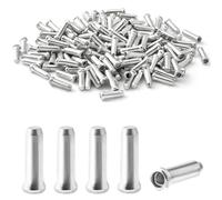 WOLMIK Lot de 100 embouts de câble de vélo en alliage d'aluminium - Embouts de câble de frein pour vélo de montagne et vélo de route