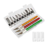 WOLMIK Lot de 3 cutters pour bricolage Art Work Cutting, scalpel avec 10 lames de rechange, cutter de bricolage, couteau de bricolage, couteau de sculpture, sculpture, film de fenêtre, films de