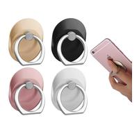 WOLMIK Lot de 4 anneaux de support pour téléphone portable - Rotation à 180 degrés - Compatible avec différents téléphones portables, tablettes, lecteurs