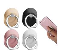 WOLMIK Lot de 4 anneaux de support pour téléphone portable - Rotation à 180 degrés - Compatible avec différents téléphones portables, tablettes, lecteurs