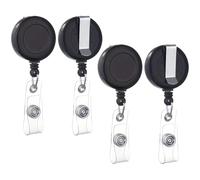 WOLMIK Lot de 4 porte-badges rétractables extensibles