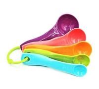 WOLMIK Lot de 5 cuillères doseuses multicolores avec différentes capacités, outil de mesure pour liquides et solides, cuillères doseuses pour les foires de cuisson