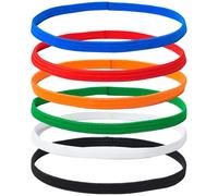 WOLMIK Lot de 6 bandeaux élastiques de sport pour homme et femme - Antidérapants - Pour la course à pied, le sport - Pour enfants, exercices de sudation - Pour le football, le yoga, le jogging, le