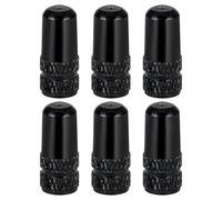 WOLMIK Lot de 6 bouchons de valve Presta noirs, bouchons de tige de valve Presta pour vélo, couvercles de tige en aluminium anodisé pour pneus, bouchons de tige de valve pour vélo utilisés sur les