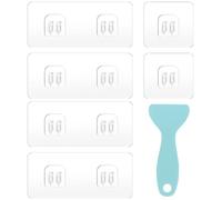 WOLMIK Lot de 6 crochets adhésifs de rechange pour étagère de douche d'angle avec racloir, adhésifs transparents pour salle de bain, cuisine