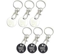 WOLMIK Lot de 6 jetons de chariot avec clips en métal et anneaux en forme de homard pour supermarché