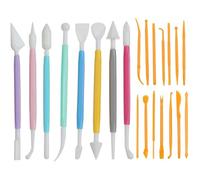 WOLMIK Outils de modelage 22 pièces Outils de poterie Outils d'argile, Pottery Tools Set d'outils de modelage double face pour façonner pâte à modeler Clay Tools, Outils de modelage fondant pour