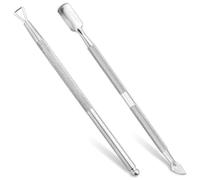 WOLMIK Repousse-cuticules - Kit d'outils de manucure avec fourchette, lot de 2 outils pour enlever et tailler les cuticules, grattoir à vernis en gel UV à double tête pour éliminer les peaux mortes