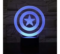 Wolobox Lampe LED avec blason Captain America Black Hawk Changement de couleur USB Veilleuse et décoration