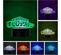 Wolostore Lampe LED manga My Hero Academia à changement de couleur USB Veilleuse et décoration Aide à dormir