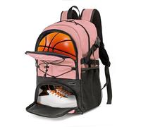 WOLT Grand sac à dos de basket-ball avec porte-ballon séparé et compartiment à chaussures, idéal pour le basket-ball, le football, la salle de sport