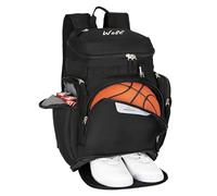 WOLT | Sac à Dos de Basket-Ball avec Compartiment séparé pour balles et Poche à Chaussures, Grand Sac pour équipement de Sport pour Basket-Ball, Football, Rugby, Volley-Ball, Baseball