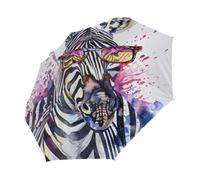 Woltant Splash Zebra Parapluie portable léger et pliable à ouverture/fermeture automatique pour les essentiels de voyage de pluie